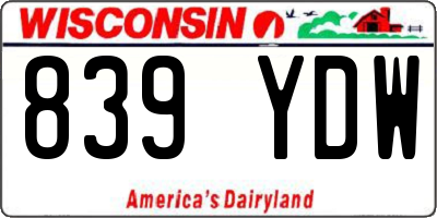 WI license plate 839YDW