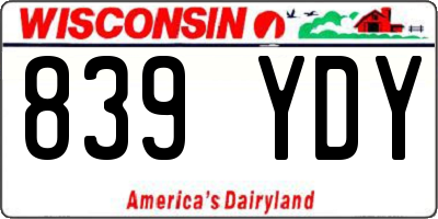 WI license plate 839YDY