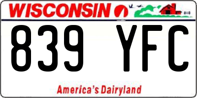WI license plate 839YFC