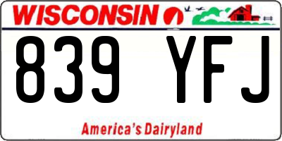 WI license plate 839YFJ