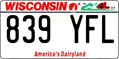 WI license plate 839YFL