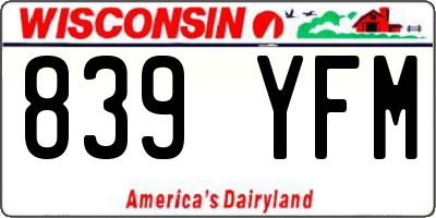 WI license plate 839YFM