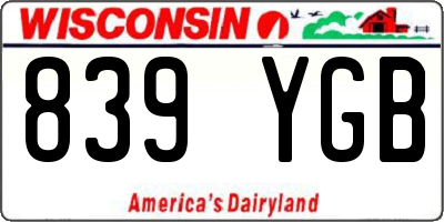WI license plate 839YGB