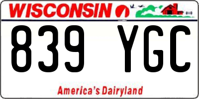 WI license plate 839YGC