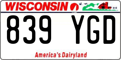 WI license plate 839YGD