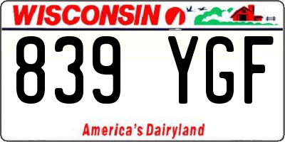 WI license plate 839YGF