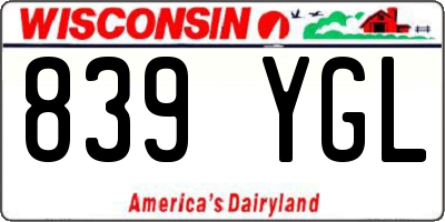 WI license plate 839YGL