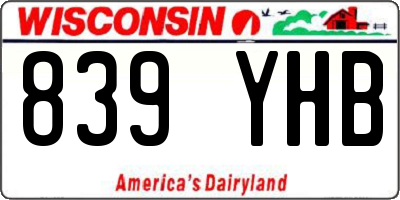 WI license plate 839YHB