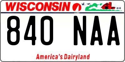 WI license plate 840NAA