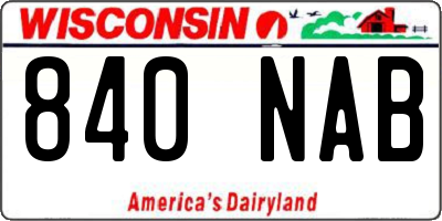 WI license plate 840NAB