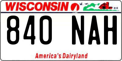 WI license plate 840NAH