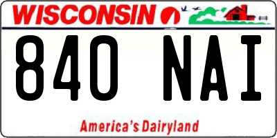 WI license plate 840NAI