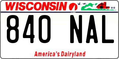 WI license plate 840NAL