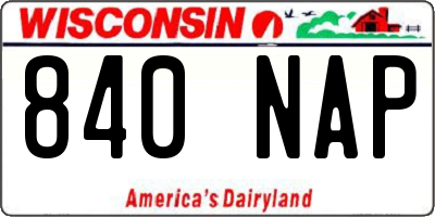 WI license plate 840NAP