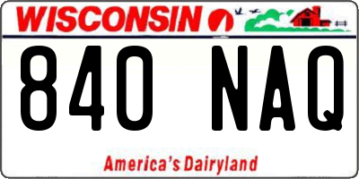 WI license plate 840NAQ
