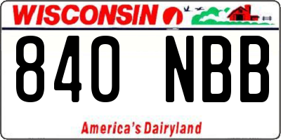 WI license plate 840NBB