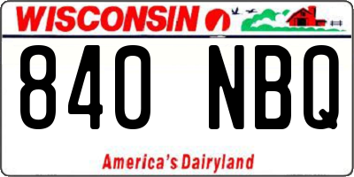 WI license plate 840NBQ