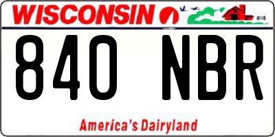 WI license plate 840NBR