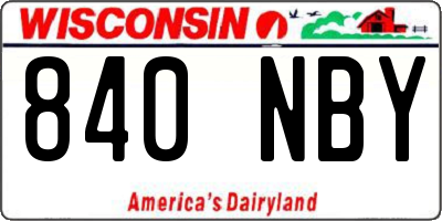 WI license plate 840NBY