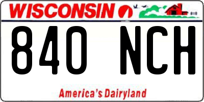 WI license plate 840NCH