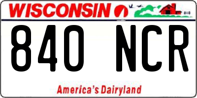 WI license plate 840NCR