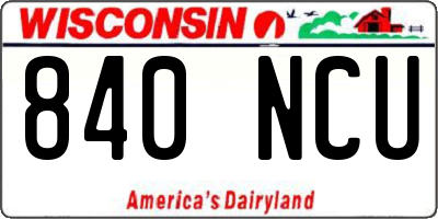 WI license plate 840NCU