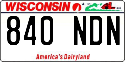 WI license plate 840NDN