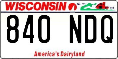 WI license plate 840NDQ