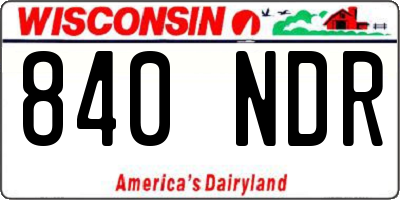 WI license plate 840NDR