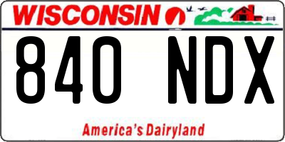 WI license plate 840NDX