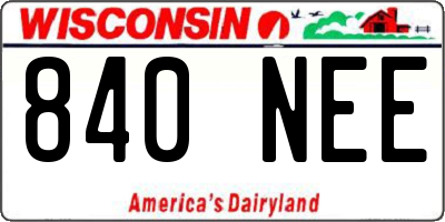 WI license plate 840NEE