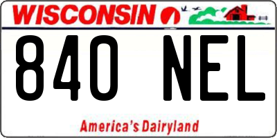 WI license plate 840NEL