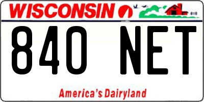 WI license plate 840NET
