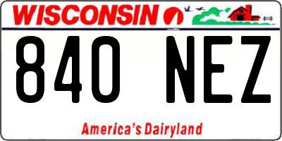WI license plate 840NEZ