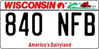 WI license plate 840NFB