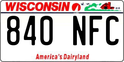 WI license plate 840NFC
