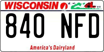 WI license plate 840NFD