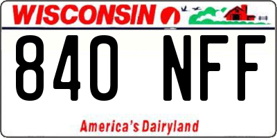 WI license plate 840NFF