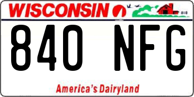 WI license plate 840NFG