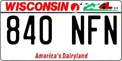 WI license plate 840NFN