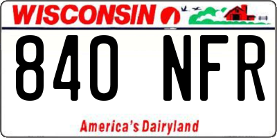 WI license plate 840NFR