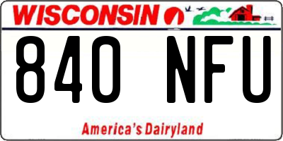 WI license plate 840NFU
