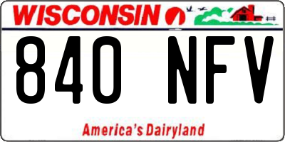 WI license plate 840NFV