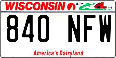 WI license plate 840NFW