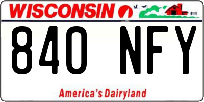 WI license plate 840NFY