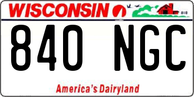 WI license plate 840NGC
