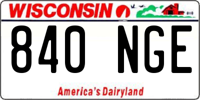 WI license plate 840NGE