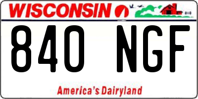 WI license plate 840NGF