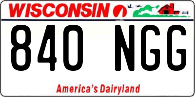 WI license plate 840NGG