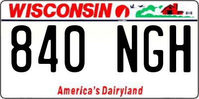 WI license plate 840NGH